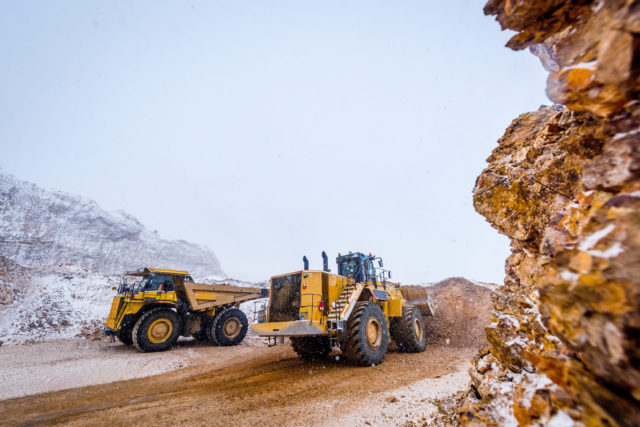 Image of truck loading at gold mining site